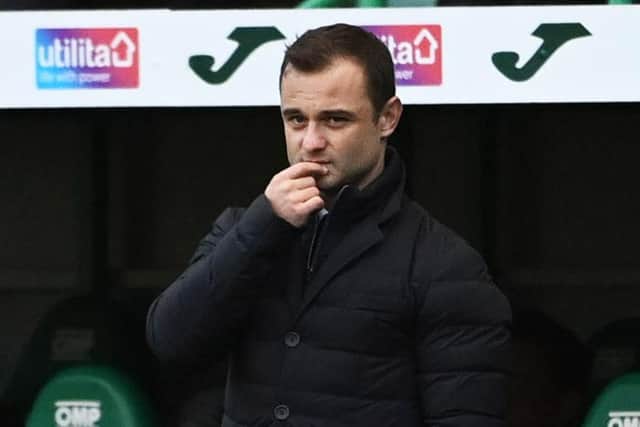 Hibs boss Shaun Maloney admitted disappointment with his side's second-half performance but praised Mitchell's performance