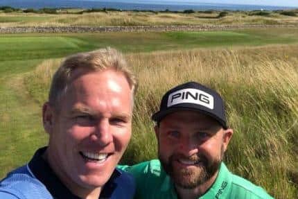 David Miller with Andy Sullivan during the Hero Open Pro-Am at Fairmont St Andrews.
