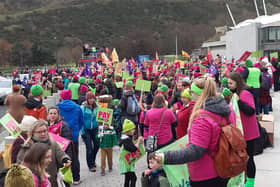 Striking teachers protested outside Holyrood in November.