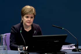 Former Scottish first minister Nicola Sturgeon gives evidence to the UK Covid-19 Inquiry hearing at the Edinburgh International Conference Centre