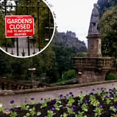 Edinburgh Castle and Princes Street Gardens will remain closed with high winds expected today