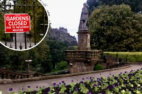 Edinburgh Castle and Princes Street Gardens will remain closed with high winds expected today