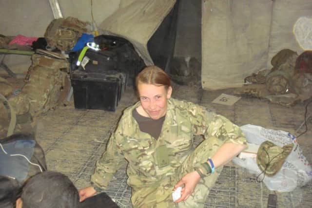 Kara McCallum while serving in Afghanistan.