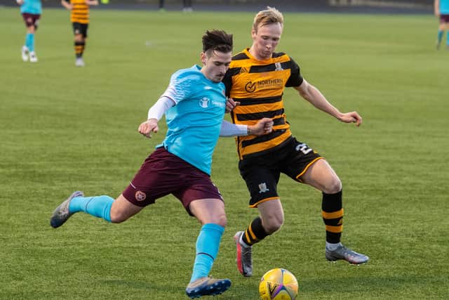 Keeping a close eye on Hearts' Jamie Walker during Alloa's Betfred Cup win against the Tynecastle outfit