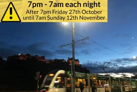 The works will commence at 7pm on Friday, October 27, and run until 7am on Sunday November 12. Photo graphic: City of Edinburgh Council
