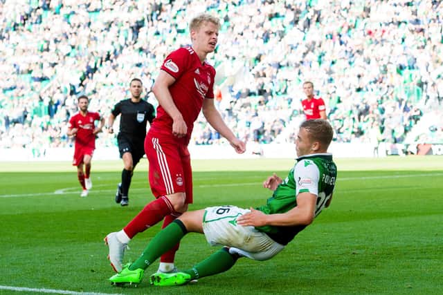 The winger has enjoyed himself against Hibs. Picture: SNS