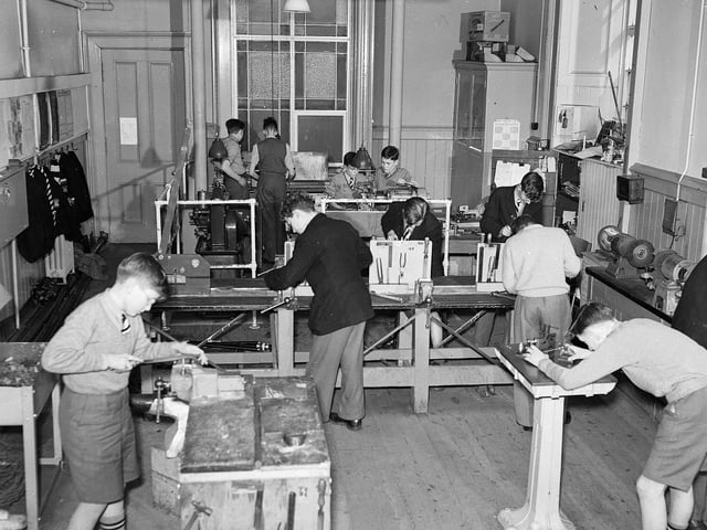 Royal High School's workshop pictured in March 1956.