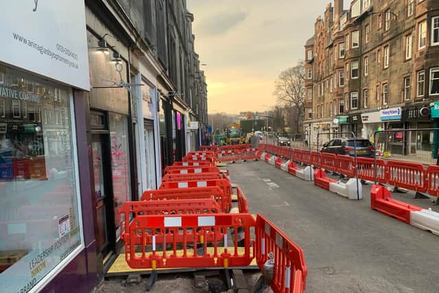 The traders in Roseburn Terrace say they have lost business because of the roadworks