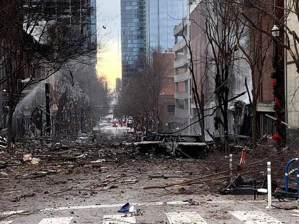 The explosion caused significant damage and disruption to the street and nearby areas (Picture: Reuters)
