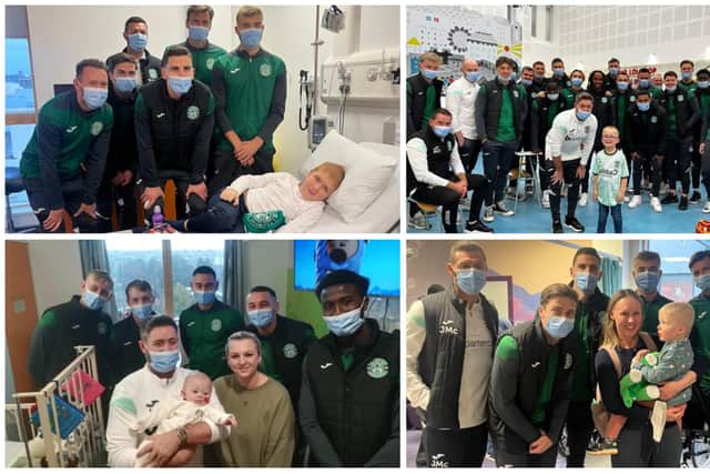 Hibernian players paid the Royal Hospital for Children and Young People (RHCYP) a surprise visit.