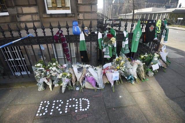 Tributes at the scene of the shooting