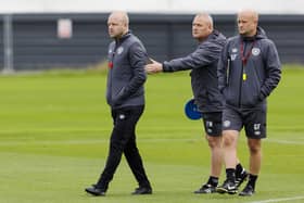 The Hearts management team of Steven Naismith, Frankie McAvoy and Gordon Forrest. Pic: SNS