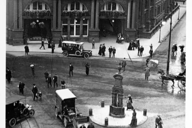 Princes Street station and the Caledonian Hotel at the west end, around 1910.