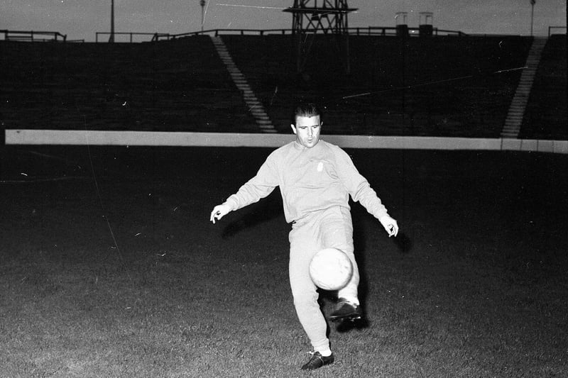 Ferenc Puskas of Real Madrid and Hungary is pictured training at Easter Road in October 1960 ahead of friendly against Hibs, which the home side won 2-0.