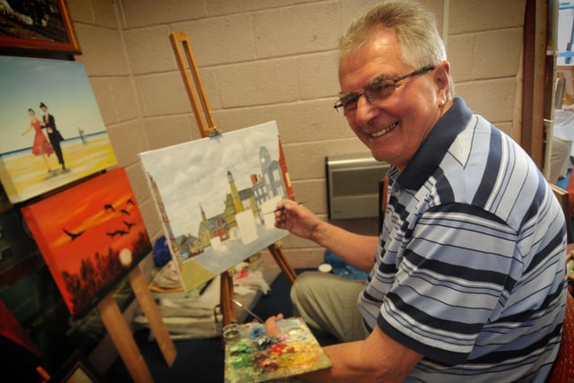 The Seaburn Centre was the venue for an art fair where artists showed paintings and craftwork. Alf Snell is in the picture.