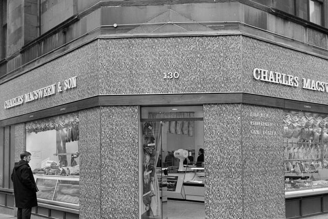Charles MacSween's butcher shop on Bruntsfield Place is pictured here back in December 1962.