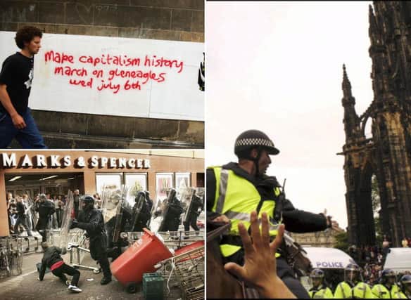 12 pictures of Edinburgh during the G8 protest riots in 2005