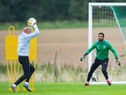 Dillon Barnes is put through his paces at Hibs training.
