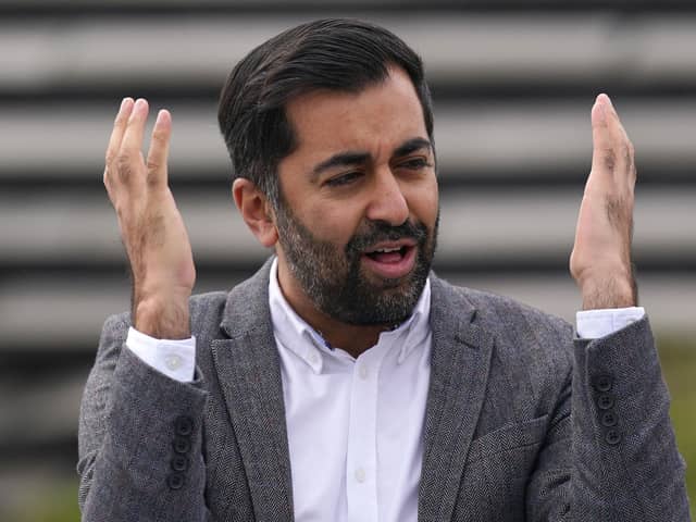 SNP leader Humza Yousaf speaks outside the V and A in Dundee. Picture: Andrew Milligan/PA Wire