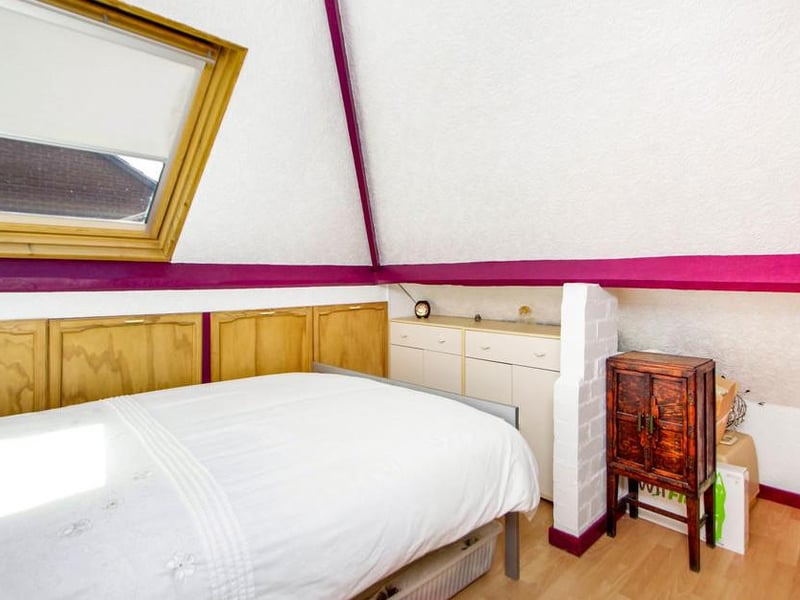 Here is the third bedroom that can be found in the loft conversion. The Velux roof window does not detract from its comfort.