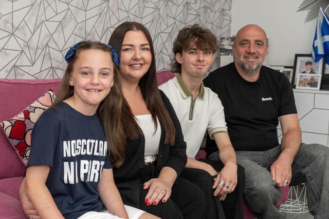 The fundraiser will be a family affair, left to right, Aurora Devine, Stacey Devine, Tyler Devine and Steven Strathie. Pic: Michael Gillen