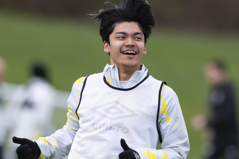 Yutaro Oda is spotted going through his paces after picking up an injury at Celtic Park