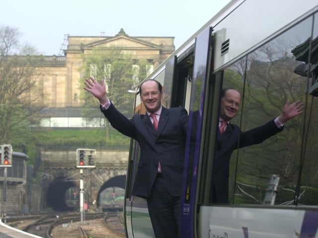 John Swinney was leader of the SNP at the 2003 election. Here, he is setting off on a train from Waverley station to Glasgow Queen Street during the campaign.
The SNP lost eight seats in the election, taking them down to 27 MSPs. Mr Swinney would step down the following year, when Alex Salmond returned to the leadership. When the SNP won power in 2007 Mr Swinney became a key figure in the government, only opting to go to the backbenches earlier this year.