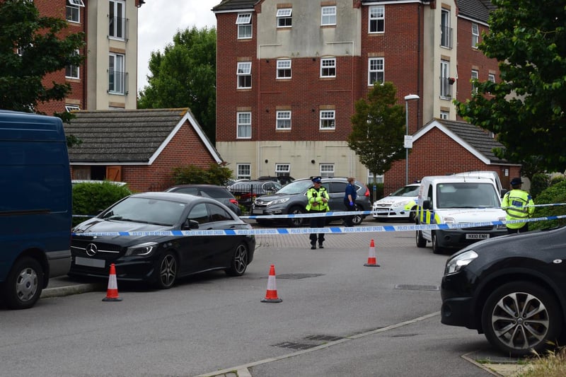 Pictures of police in East Shore Way, Milton, this afternoon. Picture: Stuart Vaizey