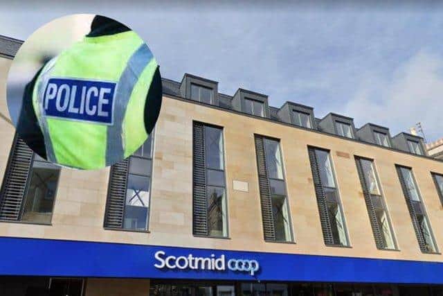 The Scotmid in Leven Street, Tollcross. Two men are accused of robbing it after abducting a store worker from Spey Street in Leith.