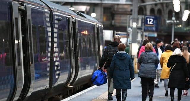 Space on ScotRail trains will be cut by 80 per cent  because of 2m distancing requirements. Picture: John Devlin.