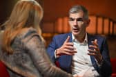 BBC Director General Matt Brittin at the Radio theatre at Broadcasting House, interviewed for Sunday with Laura Kuenssberg