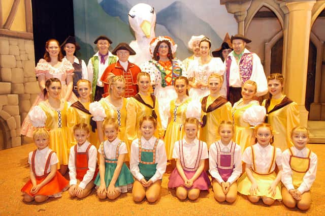 Cast of the Westfield Folkhouse production of panto Mother Goose at the Palace Theatre, Mansfield, in 2008