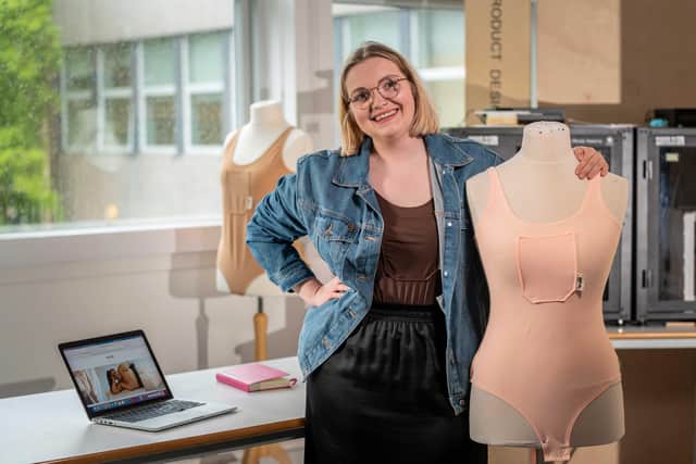 Katarzyna Pohorecka with her ‘Mude’ range of bodysuits for female insulin pump users.