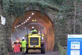Ongoing works at Colinton Tunnel.