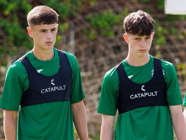 Jacob MacIntyre and Reuben McAllister were among the Hibs academy players who impressed at Blackpool. Picture: Mark Scates / SNS Group