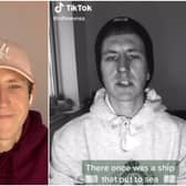 Nathan Evans performing on Tiktok. The former postman, who was behind the viral sea shanty trend on the platform, has said the songs can united people during the coronavirus pandemic picture: PA