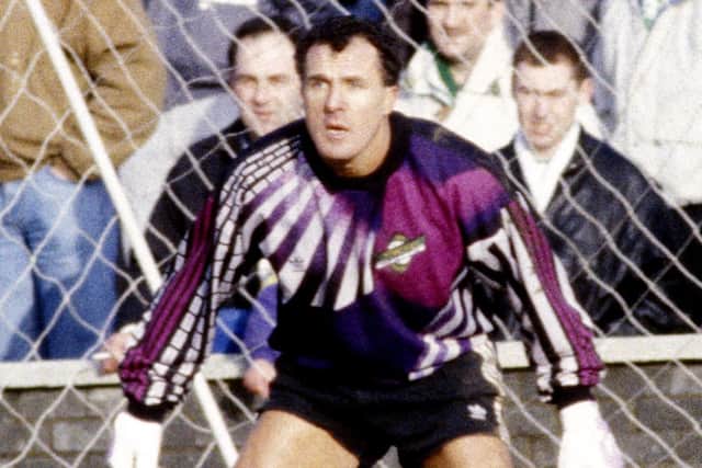 Former Hibs goalkeeper John Burridge, pictured in 1992 in a Scottish Cup match against Clydebank. Picture: SNS