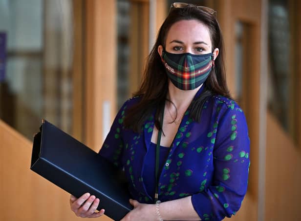 Finance Secretary Kate Forbes arrives for the Stage 3 Debate: Scottish Budget 2022-23 at the Scottish Parliament Holyrood Edinburgh. Picture date: Thursday February 10, 2022. PA Photo. See PA story POLITICS Scotland.Picture: Jeff J Mitchell/PA Wire