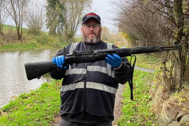 James Pearson pulled a WW2 rifle from the Union Canal in Edinburgh