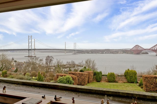 Large windows frame one of the most famous views in Scotland, capturing the breadth of the River Forth and the finest angle of the Forth Bridge
