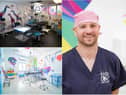 Dave Tipping is director of the charity's global operations and heads up the Dundee warehouse and lab. Pictured top left is the mock operating room in Dundee, and bottom right is an operating room installed at the Charles De Gaulle hospital in Burkina Faso. Pictures: Kids OR/contributed