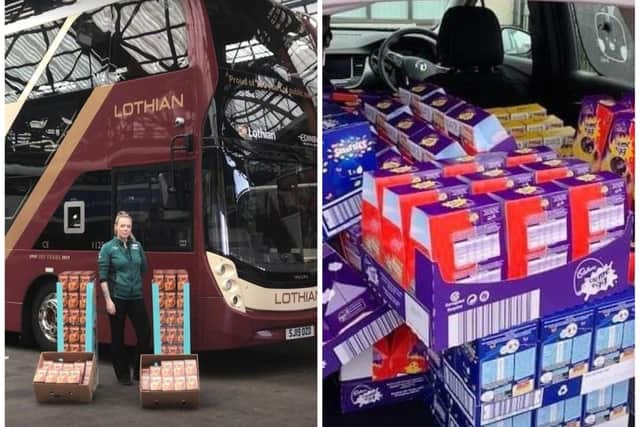Lothian received 300 eggs from Ferry Road Morrisons (left) and 200 from West Granton Road Morrsions (right)