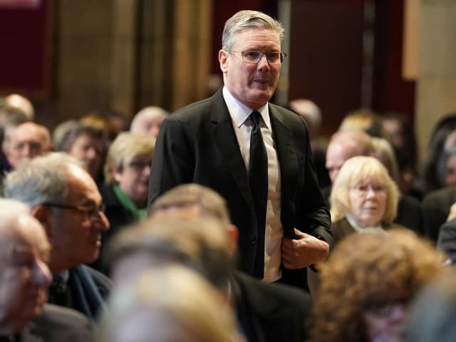Labour leader Sir Keir Starmer attending the memorial service of Alistair Darling at Edinburgh's St Mary's Episcopal Cathedral.
