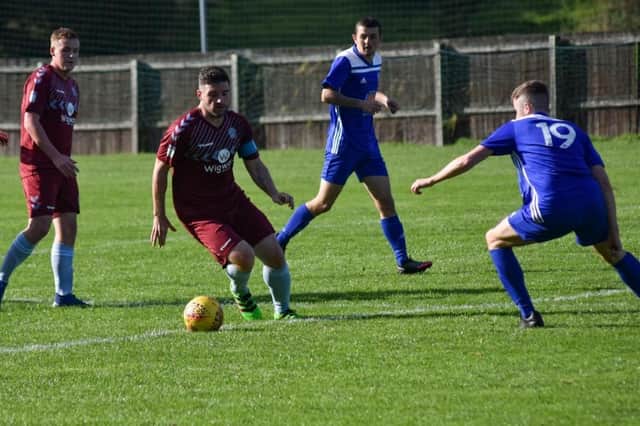 Cumbernauld United in action against Kirkintilloch Rob Roy in the West of Scotland League earlier in the season. The campaign is now null and void.