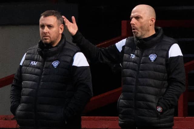 Tony Begg, right, was co-manager of Penicuik with Kevin Milne, left, before taking sole charge in February 2020