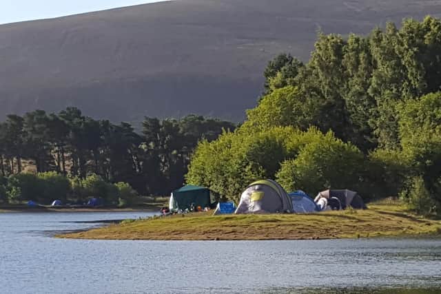 Tents at Harlaw Reservoir. Picture: Nigel Duncan