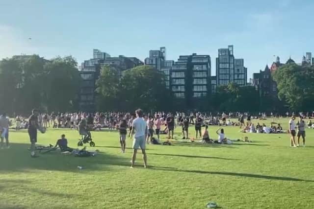 The Meadows have been trashed for the second consecutive time, after crowds flocked to the city centre park on Scotland’s hottest day of the year.