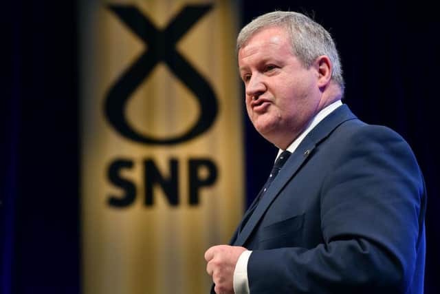 Ian Blackford showed his love for Hibs during PMQs. Picture: Getty