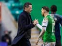 Hibs manager Jack Ross (left) has defended Martin Boyle against accusations of cheating. Photo by Craig Williamson / SNS Group