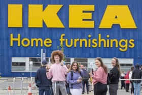 IKEA at Straiton, Edinburgh opens tot he public for the first time since lockdown. Around 300 people queued with the first arriving at 6:30am. June 22 2020